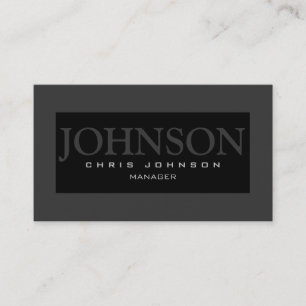 Stylish Black Striped Gray Manager Business Card