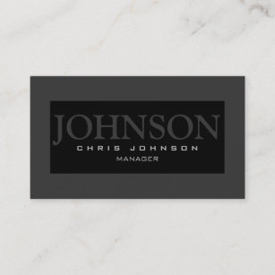 Stylish Black Striped Gray Manager Business Card