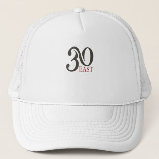 Stylish Black Thirty With Red EAST Text Trucker Hat