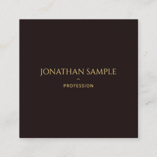 Stylish Black Velvet Gold Look Text Font Template Square Business Card