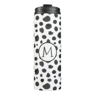 Stylish Black & White Animal Fur Pattern Thermal Tumbler