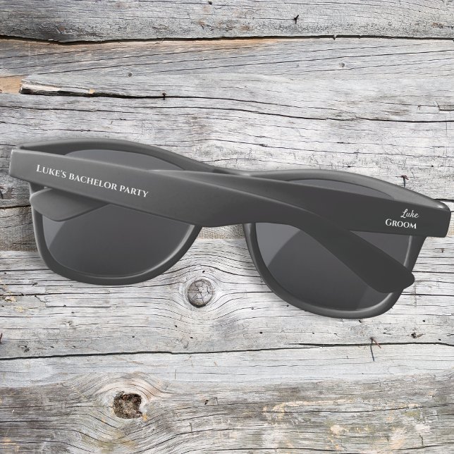 Stylish Black & White Bachelor Party Sunglasses (Black White Stylish Bachelor Party Groom Sunglasses)