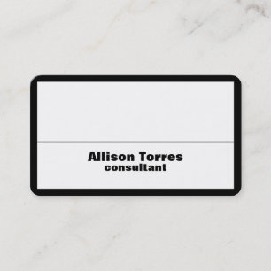 Stylish Black & White Border Plain Creative Modern Business Card