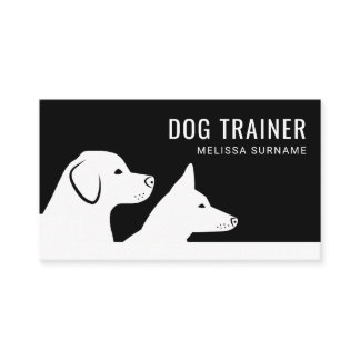 Stylish Black & White Dog Silhouettes Dog Trainer Business Card