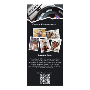 Stylish Black&White Family Photography Rack Card