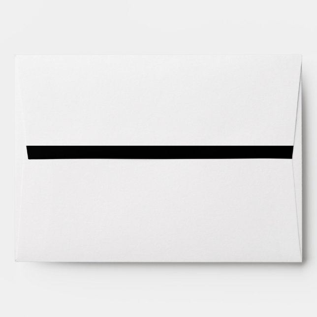 Stylish Black & White Gingham Wedding Envelope (Back (Top Flap))