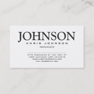 Stylish Black & White Gray Manager Business Card