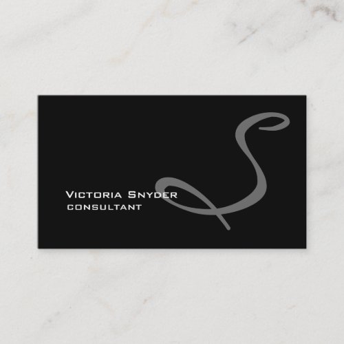 Stylish Black White Grey Monogram Professional Business Card