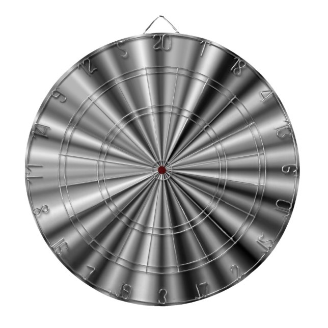 Stylish Black White Grey Silver Pattern Dart Board (Front)