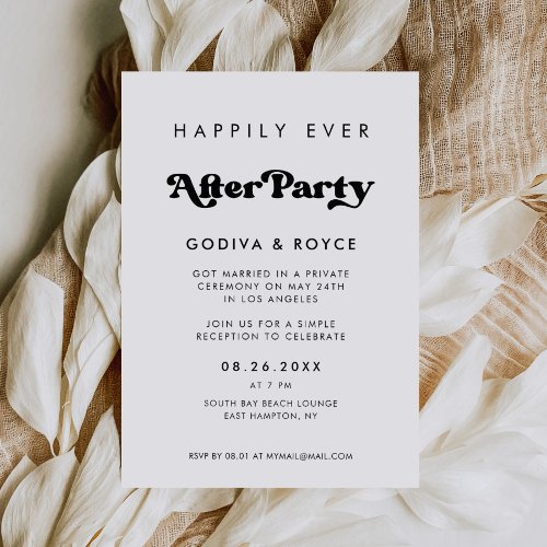 Stylish black  white Happily ever after party Invitation