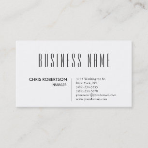 Stylish Black & White Manager Business Card