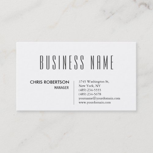 Stylish Black  White Manager Business Card