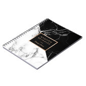 Stylish Black White Marble Texture Designer Notes Notebook (Left Side)