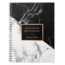 Stylish Black White Marble Texture Designer Notes Notebook Stylish Black White Marble Texture Designer Notes Notebook