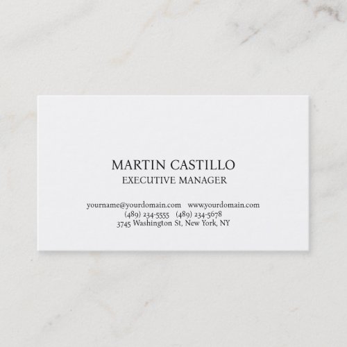 Stylish Black White Modern Professional Serif Font Business Card