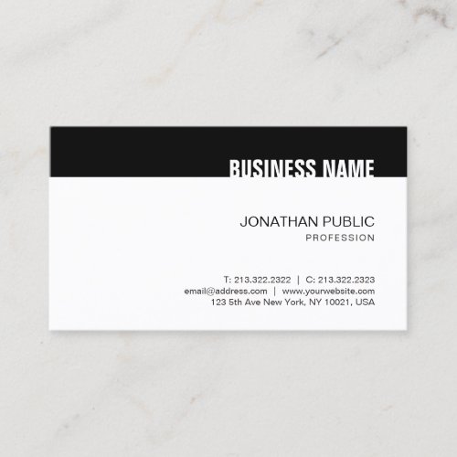 Stylish Black White Modern Simple Template Trendy Business Card