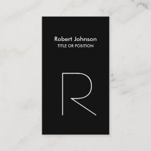 Stylish Black White Monogram Business Card