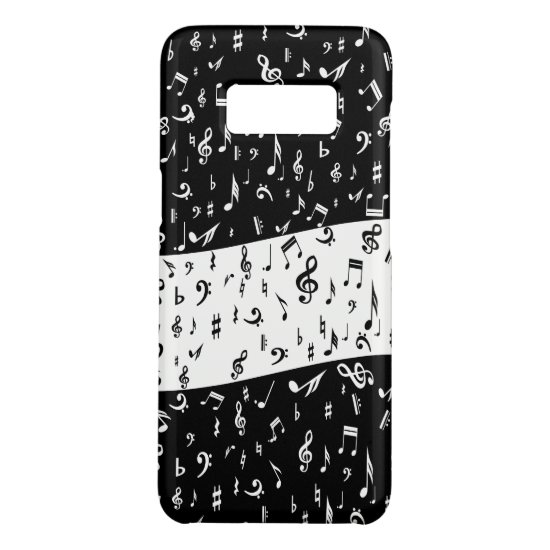 Stylish Black White music Notes Case-Mate Samsung Galaxy S8 Case