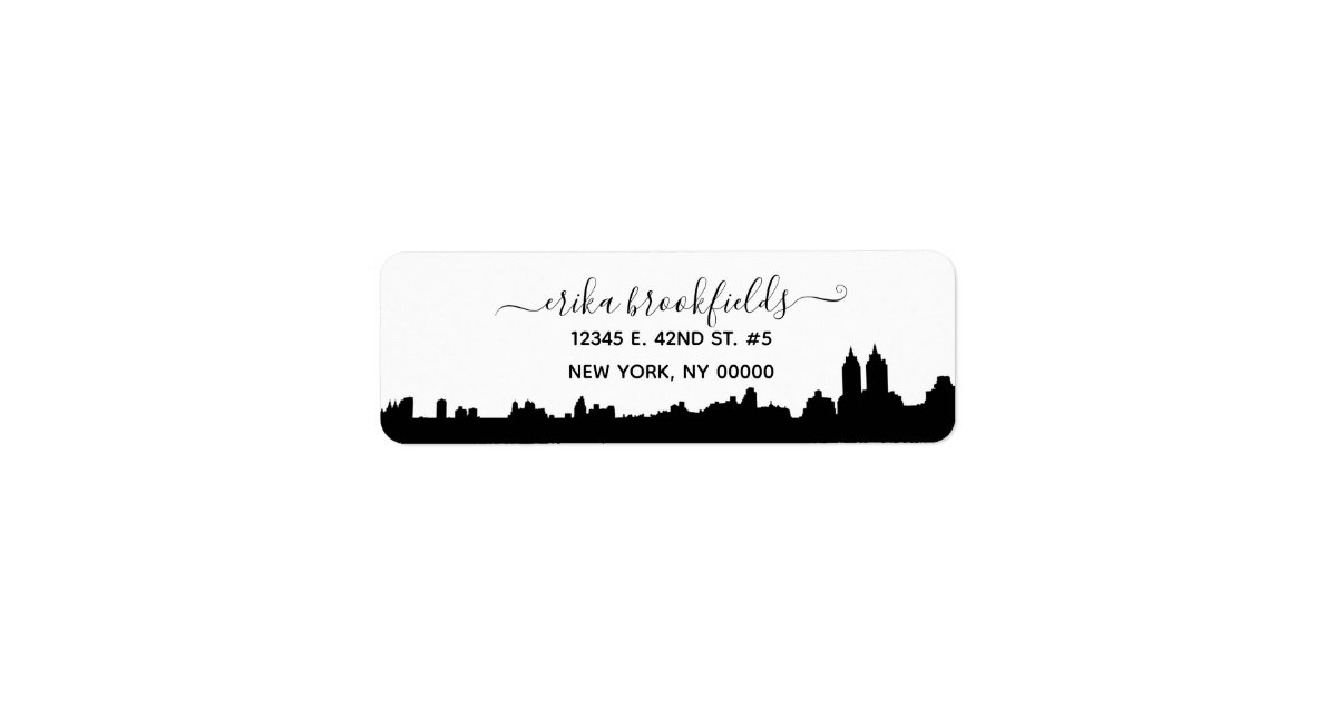 Stylish Black White New York Return Address Label Zazzle