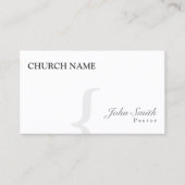 Stylish Black & White Pastor Business Card (Front)