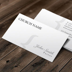 Stylish Black & White Pastor Business Card