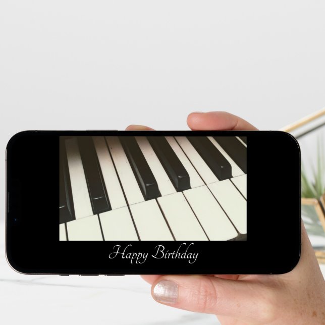 Stylish Black & White Piano Keys Photograph Card (Front Digital)