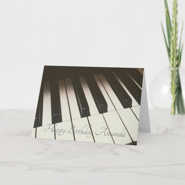 Stylish Black & White Piano Keys Photograph Card (Front)