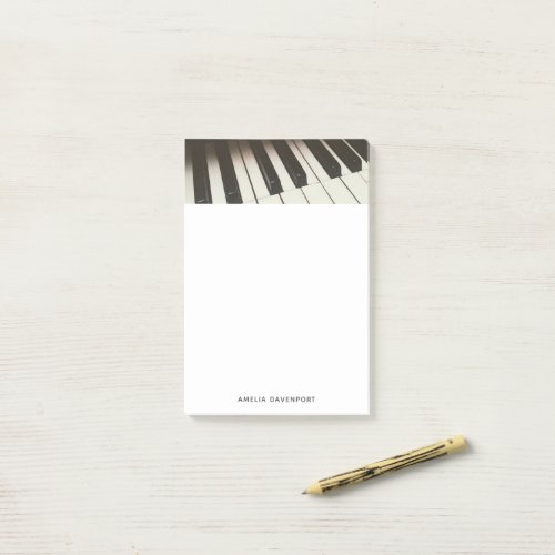 Stylish Black  White Piano Keys Photograph Post_it Notes