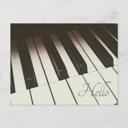 Stylish Black  White Piano Keys Photograph Postcard