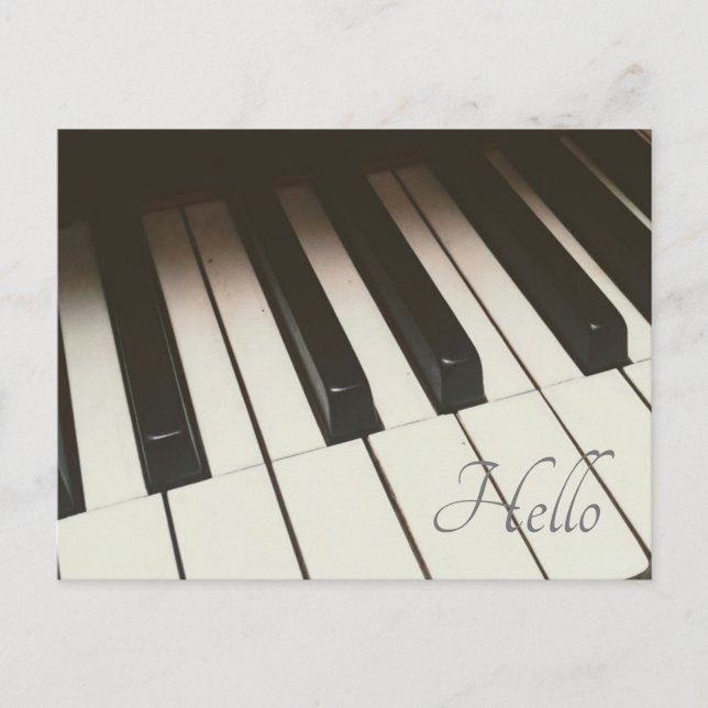 Stylish Black & White Piano Keys Photograph Postcard (Front)