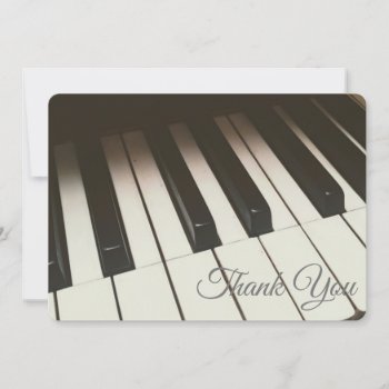 Stylish Black & White Piano Keys Photograph Thank You Card by Mirribug at Zazzle