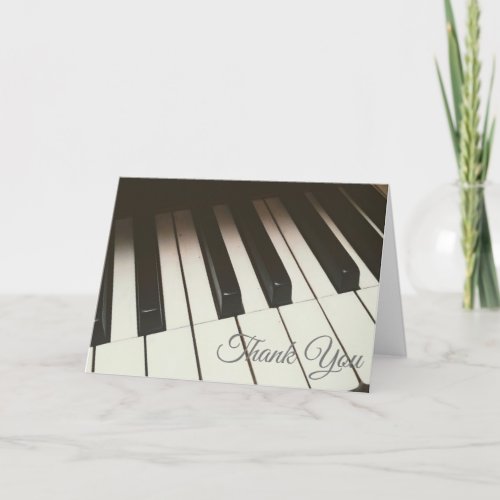 Stylish Black  White Piano Keys Photograph Thank You Card