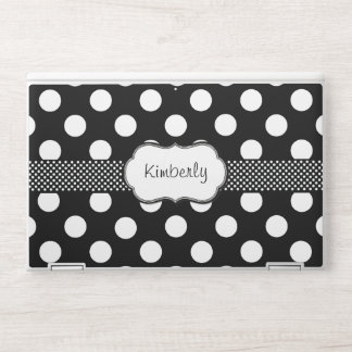 Stylish Black & White Polka Dot HP Laptop Skin