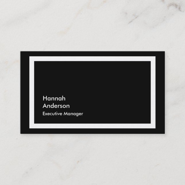 Stylish Black White Professional Modern Business Card (Front)