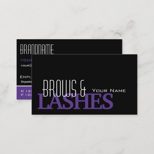 Stylish Black White Purple Simple and Professional Business Card