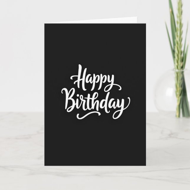 Stylish Black White Script Card (Front)