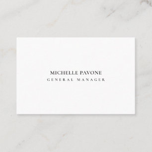 Stylish Black & White Simple Plain Professional Business Card
