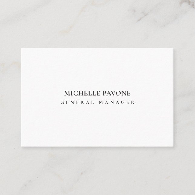 Stylish Black & White Simple Plain Professional Business Card (Front)