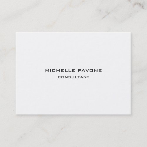 Stylish Black  White Simple Plain Professional Business Card