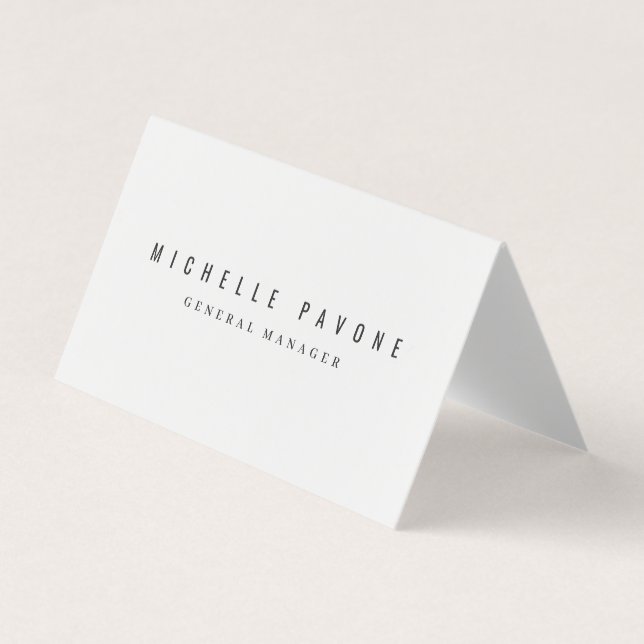 Stylish Black & White Simple Plain Professional Business Card (Front)