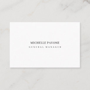 Stylish Black & White Simple Plain Professional Business Card