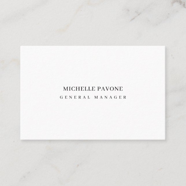 Stylish Black & White Simple Plain Professional Business Card (Front)