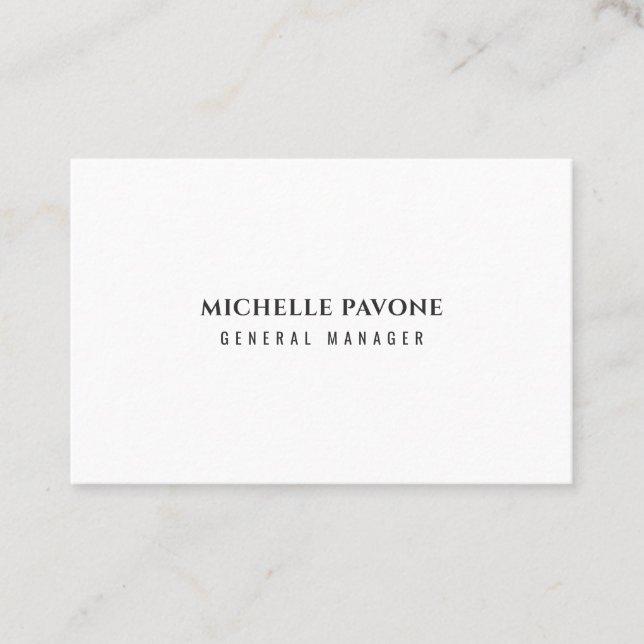 Stylish Black & White Simple Plain Professional Business Card (Front)
