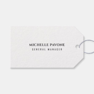 Stylish Black & White Simple Plain Professional Gift Tags