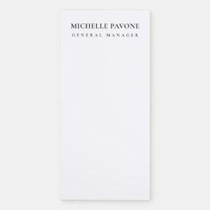 Stylish Black & White Simple Plain Professional Magnetic Notepad