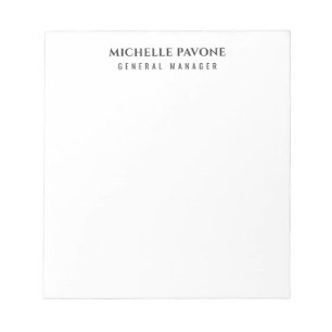 Stylish Black & White Simple Plain Professional Notepad