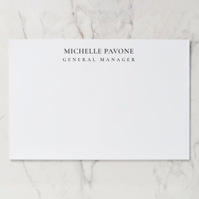 Stylish Black & White Simple Plain Professional Paper Pad (Front)