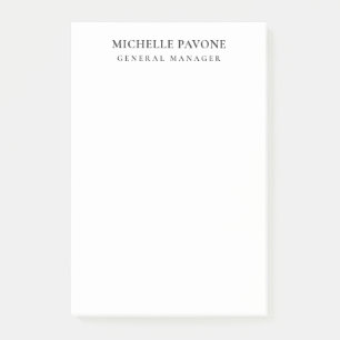 Stylish Black & White Simple Plain Professional Post-it Notes