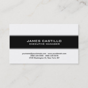 Stylish Black White Striped Modern Professional Business Card