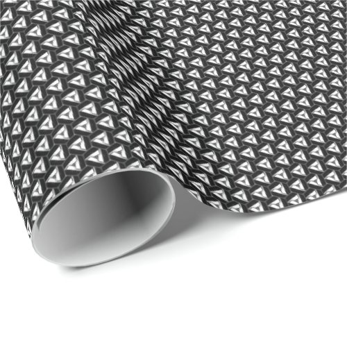 Stylish Black  White Triangles Wrapping Paper